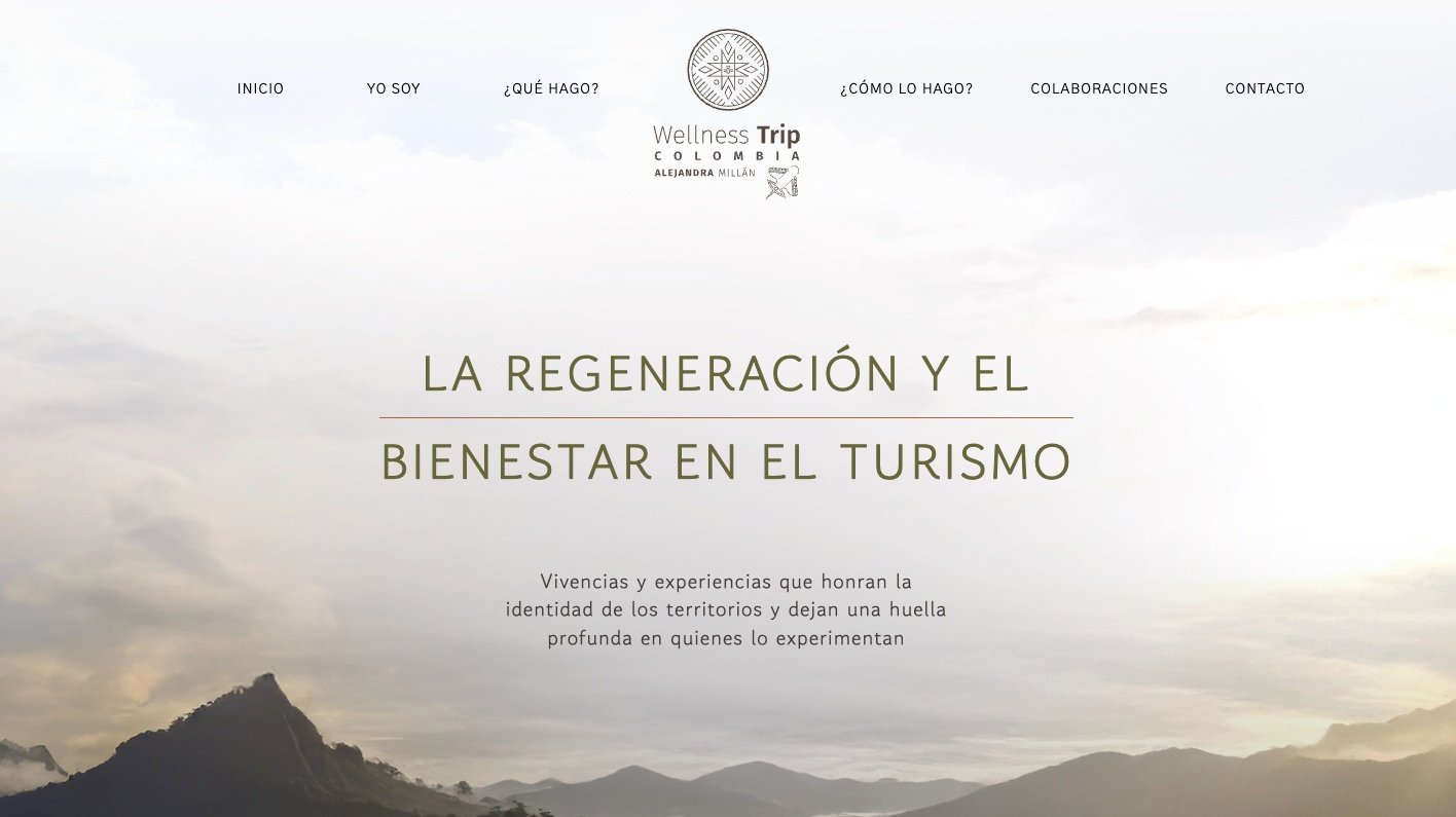 Página de inicio de Wellness Trip Colombia