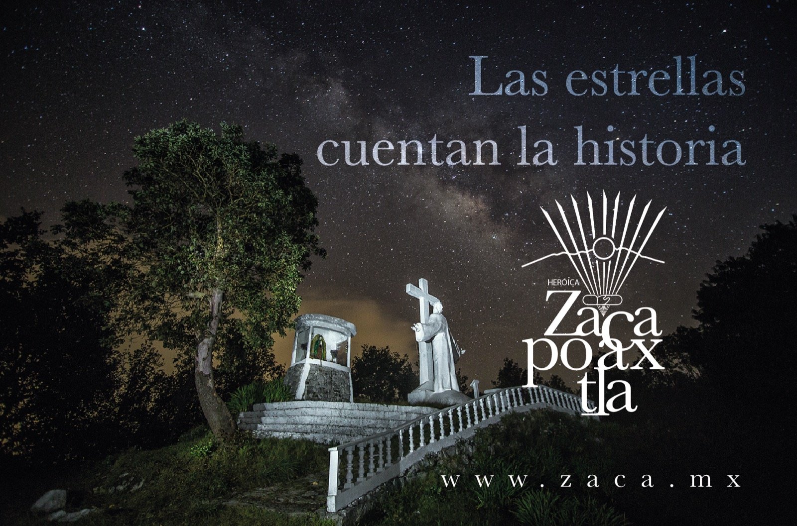 Pieza de campaña de Zacapoaxtla bajo un cielo estrellado
